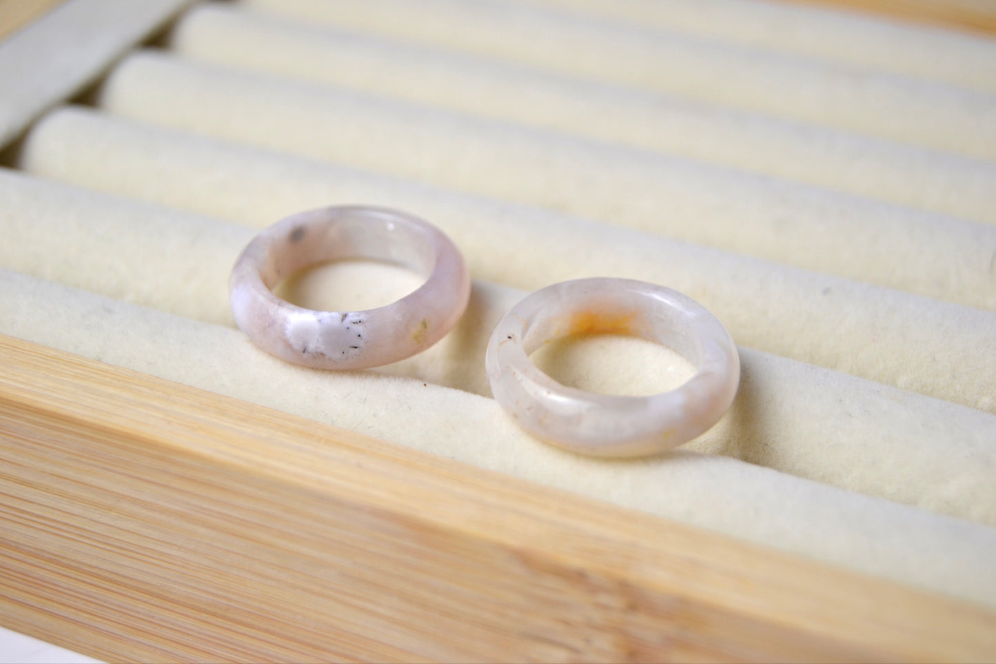 Flower Agate Rings