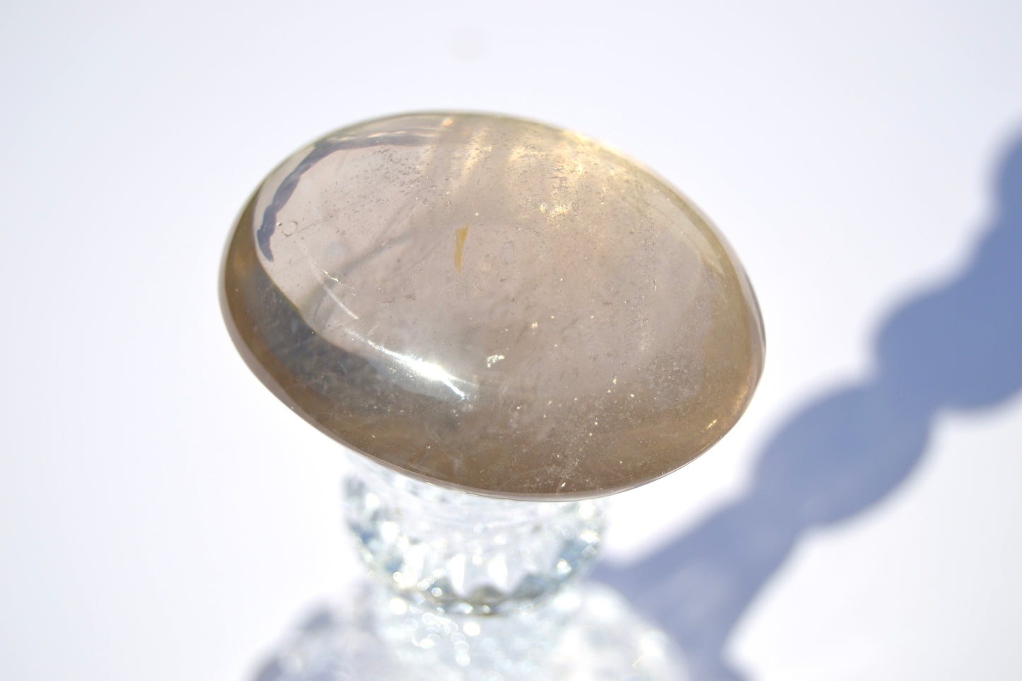 Smokey Lemurian Palm with Mica