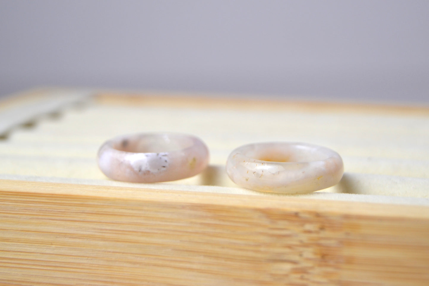 Flower Agate Rings