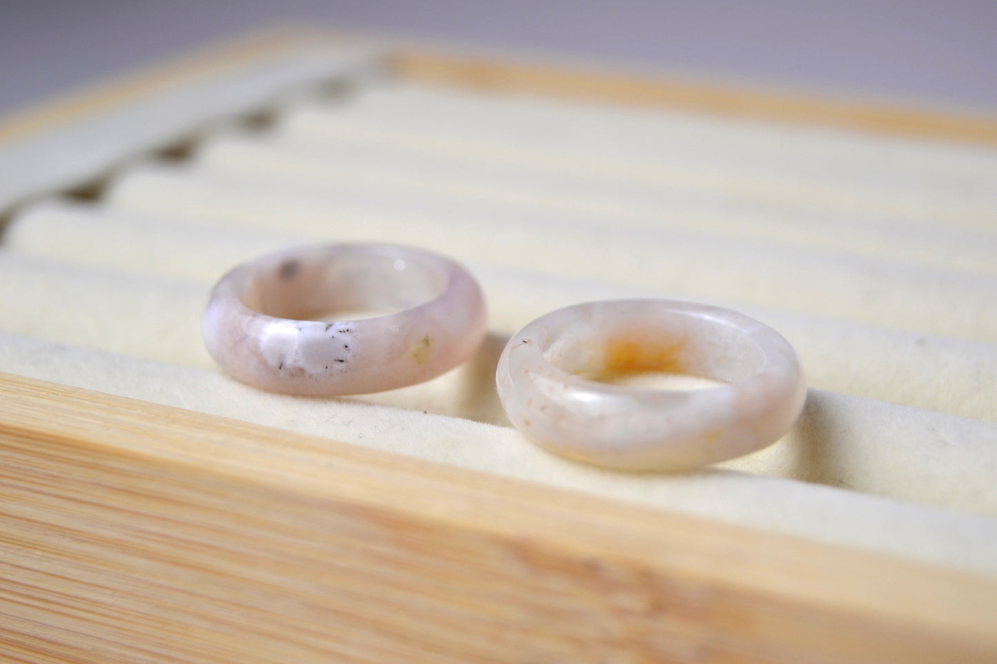 Flower Agate Rings