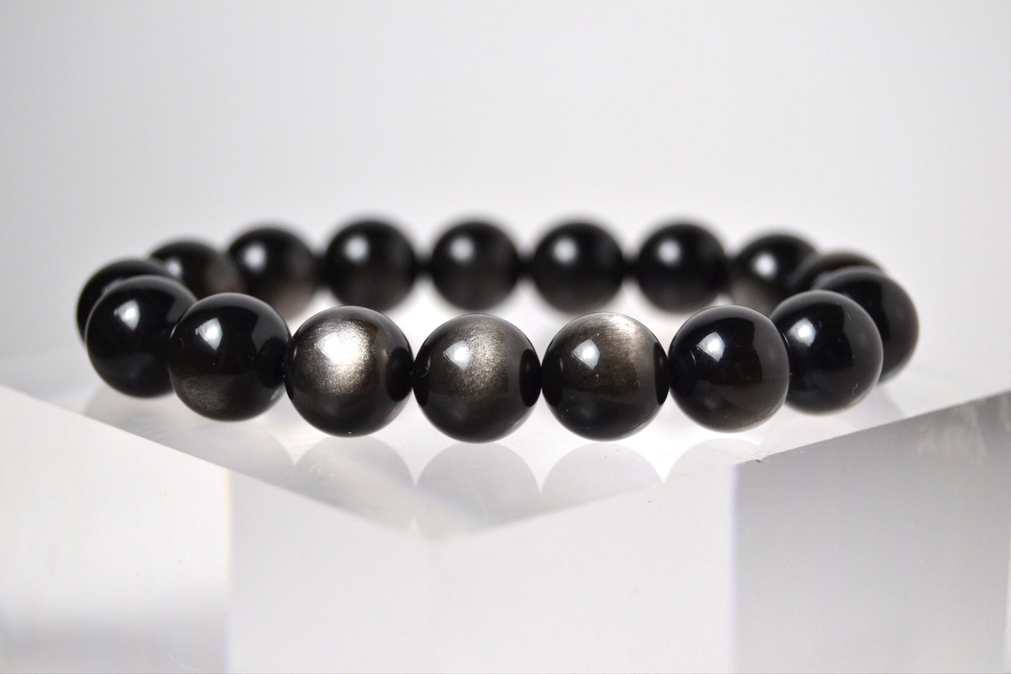 HQ Silver Sheen Obsidian Bracelet