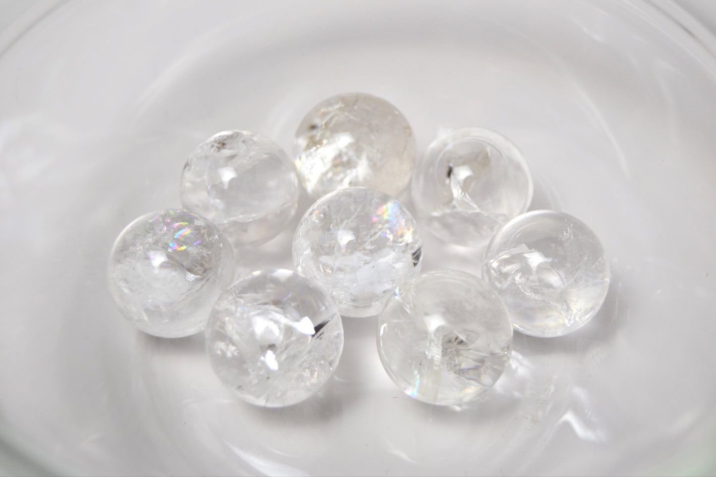 Clear Quartz Mini Spheres with Rainbows