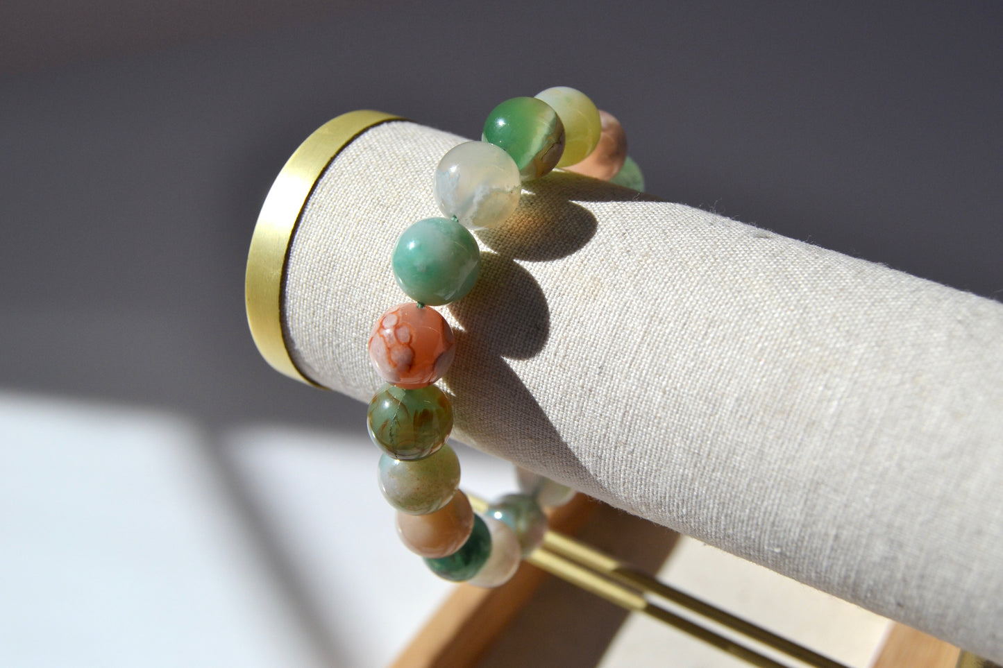 Green Flower Agate Bracelet